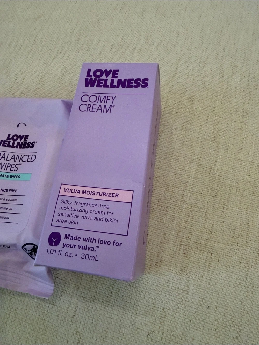 Love wellness comfy cream ph balance cleanser wipes set revolve *